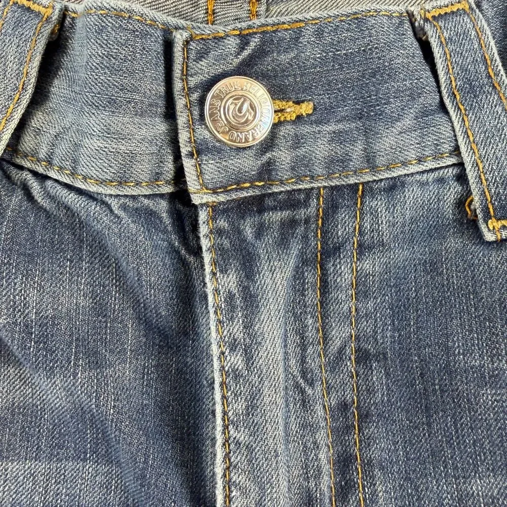 True Religion Billy Bootcut Jeans Mens 38 Blue Made USA 100% Cotton